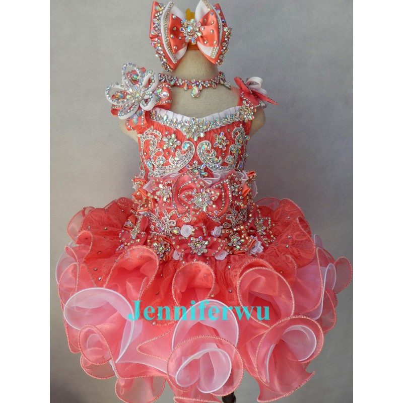 Infant Toddler Baby Newborn Little Girl's Glitz Pageant Dress Many Sizes 508 