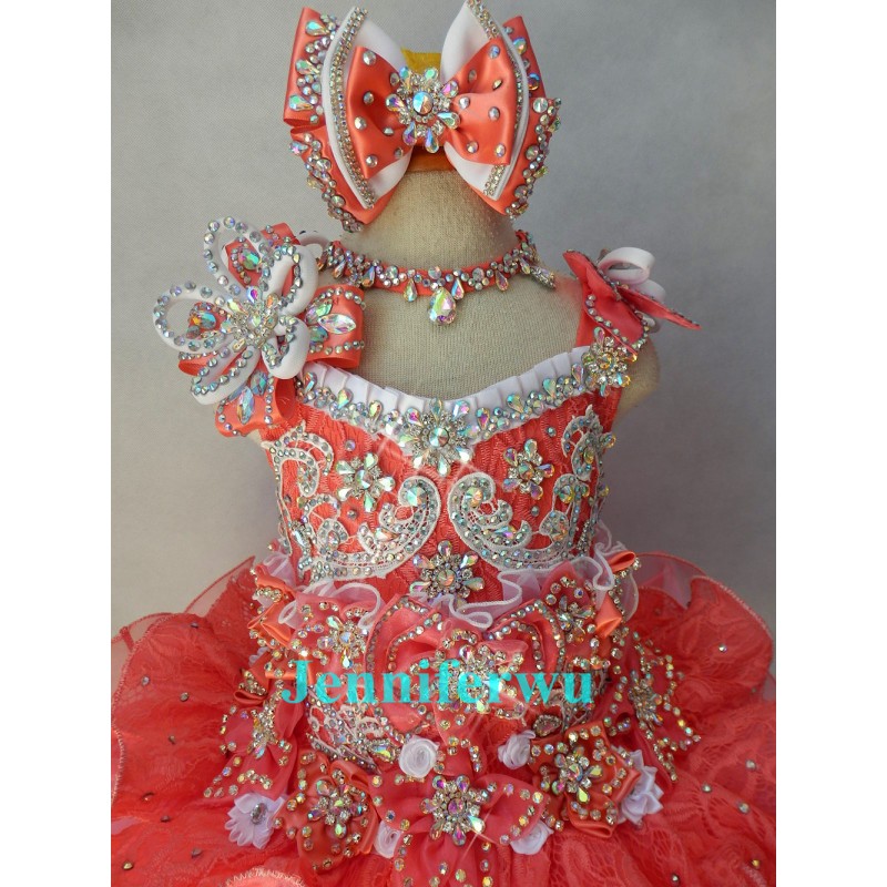 Infant/toddler/baby Crystals Off-shoulder Gliz Pageant Dress 3T G081-3 