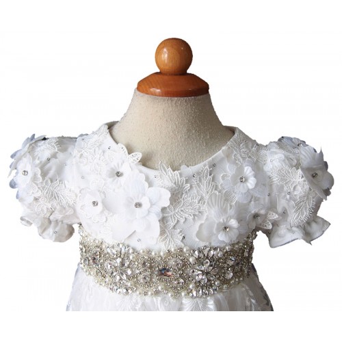 formal baby wear Christening Dress. Baptism Gown, First Communion Dress flower girl dress, Baptism Dress, Baptism Gown C027-1