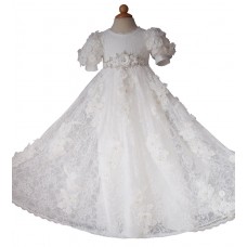 formal baby wear Christening Dress. Baptism Gown, First Communion Dress flower girl dress, Baptism Dress, Baptism Gown C028