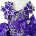  2 pieces Infant/toddler/baby/children/kids Girl's  glitz pageant  lace Dress/clothingG005-Purple