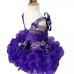  2 pieces Infant/toddler/baby/children/kids Girl's  glitz pageant  lace Dress/clothingG005-Purple