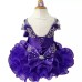  2 pieces Infant/toddler/baby/children/kids Girl's  glitz pageant  lace Dress/clothingG005-Purple