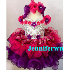 Infant/toddler/baby/children/kids Girl's glitz Pageant evening/prom Dress/clothing 1-7T G009A