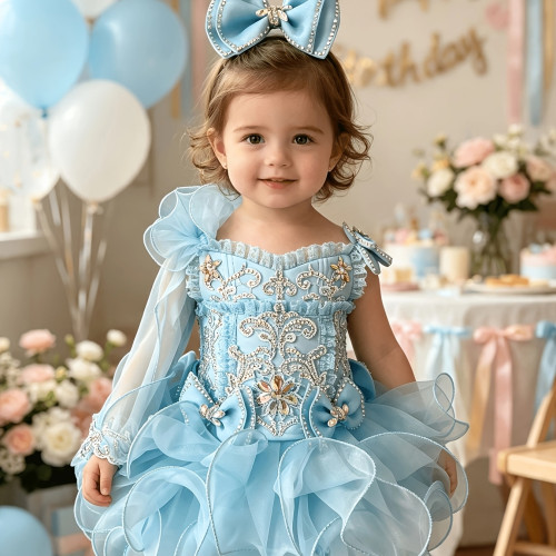 one detachble sleeve--Infant/toddler/baby/children/kids Girl's glitz Pageant evening/prom Dress/clothing 1~7T G011B one detachble sleeve--Infant/toddler/baby/children/kids Girl's glitz Pageant evening/prom Dress/clothing 1~7T G011B