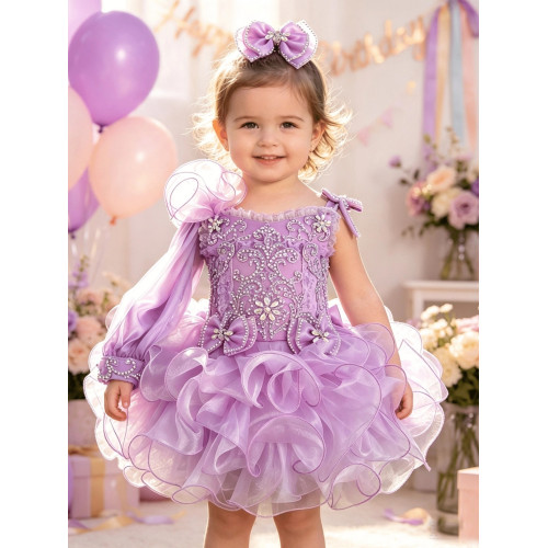 one detachble sleeve--2 pieces Infant/toddler/baby/children/kids Girl's glitz Pageant evening/prom Dress/clothing 1~7T G011A