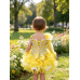 one detachble sleeve--Infant/toddler/baby/children/kids Girl's glitz Pageant evening/prom Dress/clothing 1~7T G011 Yellow