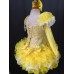 one detachble sleeve--Infant/toddler/baby/children/kids Girl's glitz Pageant evening/prom Dress/clothing 1~7T G011 Yellow