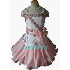  Infant/toddler/baby/children/kids Girl's glitz Pageant evening/prom Dress/clothing 1~7T G012