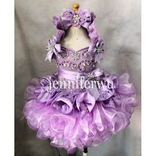 Infant/toddler/baby/children/kids Girl's Pageant evening/prom Dress/clothing 1-6T G015 LILAC