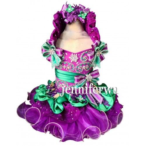 Infant/toddler/baby/children/kids Girl's Pageant evening/prom Dress/clothing 1-6T G015 PURPLE