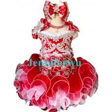 High glitz Infant/toddler/baby/children/kids Girl's  pageant  Dress/clothingG016RED