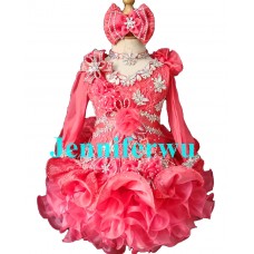 15 color available --2 pieces Infant/toddler/baby/children/kids Girl's  glitz pageant  lace Dress/clothingG018