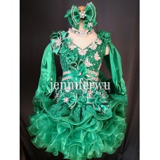 Infant/toddler/baby/children/kids Girl's Pageant evening/prom Dress/clothing 1-6T G018 EMERALD