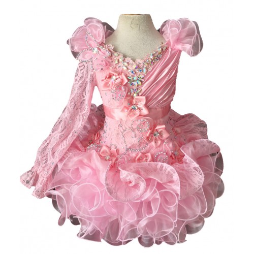 Infant/toddler/baby/children/kids Girl's Pageant evening/prom Dress/clothing 1-6T G018 PINK