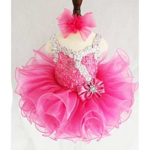  Infant/toddler/baby/children/kids Girl's  glitz pageant  lace Dress/clothingG037DP