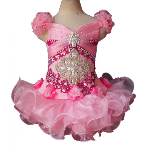  Infant/toddler/baby/children/kids Girl's glitz Pageant evening/prom Dress/clothing 1~7T G060