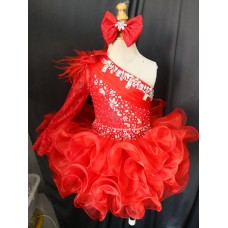 Infant/toddler/baby/children/kids Girl's Pageant evening/prom Dress/clothing 1-6T G068 RED