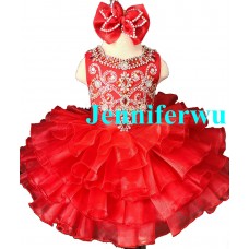 high glitz glittering rhinestone and bugle beads beaded Infant/toddler/baby/children/kids/ pageant and formal  DressG090