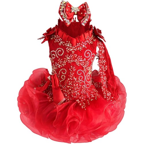 15 color available--Infant/toddler/baby/children/kids Girl's glitz Pageant evening/prom Dress/clothing  G150RED