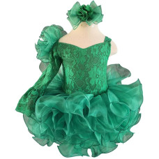 Infant/toddler/baby/children/kids Girl's glitz Pageant evening/prom Dress/clothing  G192-Green