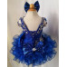  2 pieces Infant/toddler/baby/children/kids Girl's  glitz pageant  lace Dress/clothingG198-ROYALBLUE