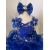  2 pieces Infant/toddler/baby/children/kids Girl's  glitz pageant  lace Dress/clothingG198-ROYALBLUE