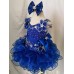  2 pieces Infant/toddler/baby/children/kids Girl's  glitz pageant  lace Dress/clothingG198-ROYALBLUE