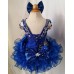  2 pieces Infant/toddler/baby/children/kids Girl's  glitz pageant  lace Dress/clothingG198-ROYALBLUE