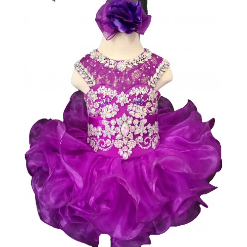 Infant/toddler/baby/children/kids Girl's glitz Pageant evening/prom Dress/clothing  G204Pu