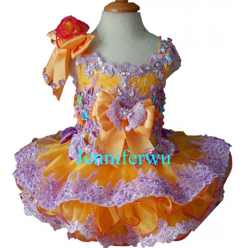 Infant/toddler/baby/children/kids Girl's glitz Pageant evening/prom Dress/clothing  G218C