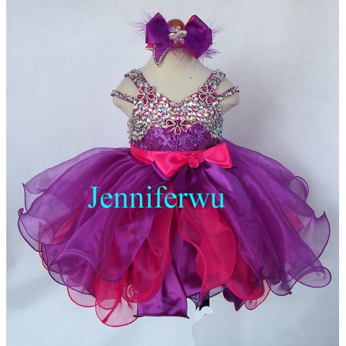 Infant/toddler/baby/children/kids Girl's glitz Pageant evening/prom Dress/clothing  G266-1