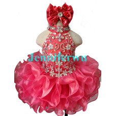 Infant/toddler/baby/children/kids Girl's glitz Pageant evening/prom Dress/clothing  G284coral