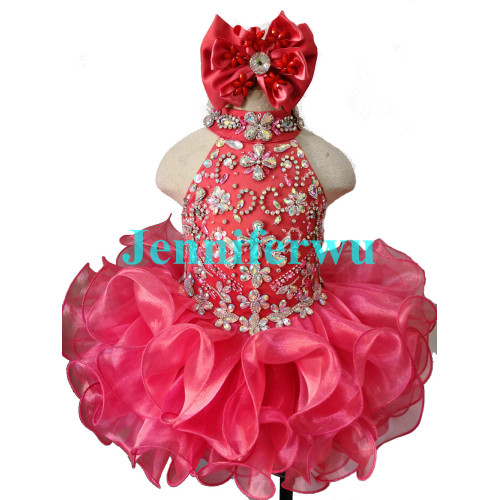Infant/toddler/baby/children/kids Girl's glitz Pageant evening/prom Dress/clothing  G284coral