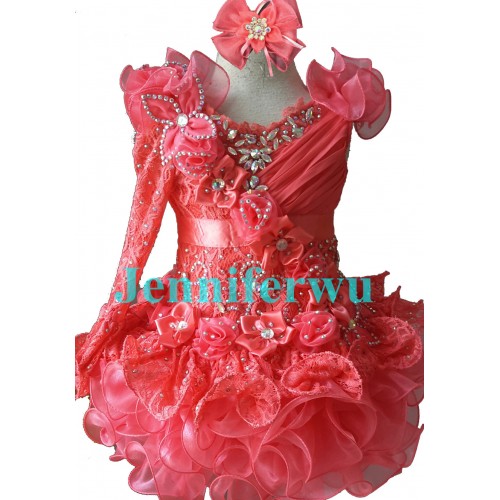 2 pieces  Infant/toddler/baby/children/kids Girl's  glitz pageant  lace Dress/clothing G286