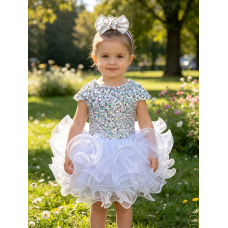  Infant/toddler/baby/children/kids Girl's  glitz pageant  lace Dress/clothingG515W