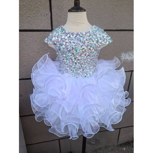  Infant/toddler/baby/children/kids Girl's  glitz pageant  lace Dress/clothingG515W