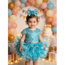 Infant/toddler/baby/children/kids Girl's glitz pageant lace Dress/clothing G515AQUA Infant/toddler/baby/children/kids Girl's glitz pageant lace Dress/clothing G515AQUA