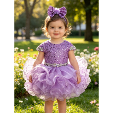 Infant/toddler/baby/children/kids Girl's glitz pageant lace Dress/clothing G515LILAC Infant/toddler/baby/children/kids Girl's glitz pageant lace Dress/clothing G515LILAC