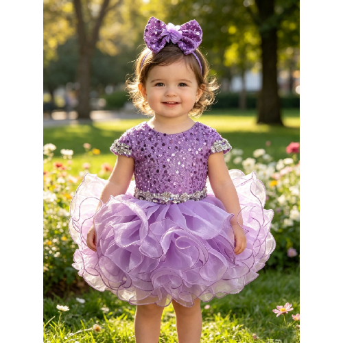  Infant/toddler/baby/children/kids Girl's  glitz pageant  lace Dress/clothing G515LILAC