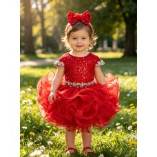 Infant/toddler/baby/children/kids Girl's glitz pageant lace Dress/clothing G515RED Infant/toddler/baby/children/kids Girl's glitz pageant lace Dress/clothing G515RED