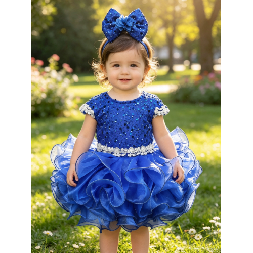  Infant/toddler/baby/children/kids Girl's  glitz pageant  lace Dress/clothing G515ROYAL