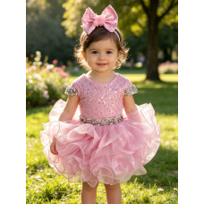 Infant/toddler/baby/children/kids Girl's glitz pageant lace Dress/clothing G515pink Infant/toddler/baby/children/kids Girl's glitz pageant lace Dress/clothing G515pink