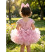  Infant/toddler/baby/children/kids Girl's  glitz pageant  lace Dress/clothing G515pink