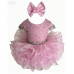  Infant/toddler/baby/children/kids Girl's  glitz pageant  lace Dress/clothing G515pink
