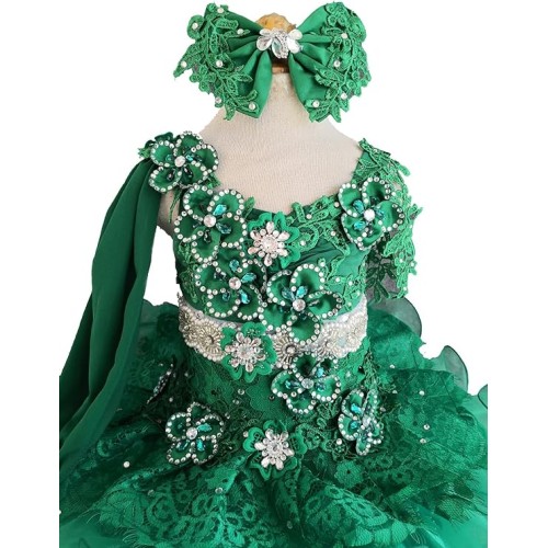 Infant/toddler/baby/children/kids Girl's Pageant evening/prom Dress/clothing 1-6T G535 Green