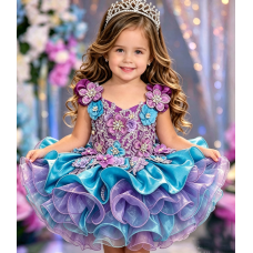  Infant/toddler/baby/children/kids Girl's  glitz pageant  lace Dress/clothingG588BL