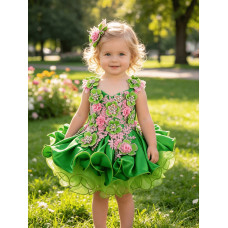  Infant/toddler/baby/children/kids Girl's  glitz pageant  lace Dress/clothingG588GP