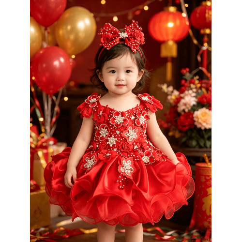 15 color available --Infant/toddler/baby/children/kids Girl's glitz pageant lace Dress/clothingG588Red 15 color available --Infant/toddler/baby/children/kids Girl's glitz pageant lace Dress/clothingG588Red