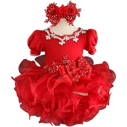  fabulous  Infant/toddler/baby/children/kids Girl's  glitz pageant  Dress/clothingG589RED